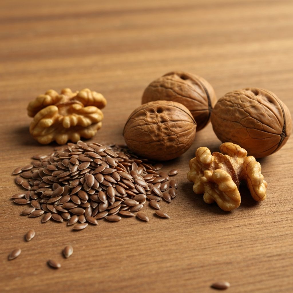 Flax seeds and walnuts